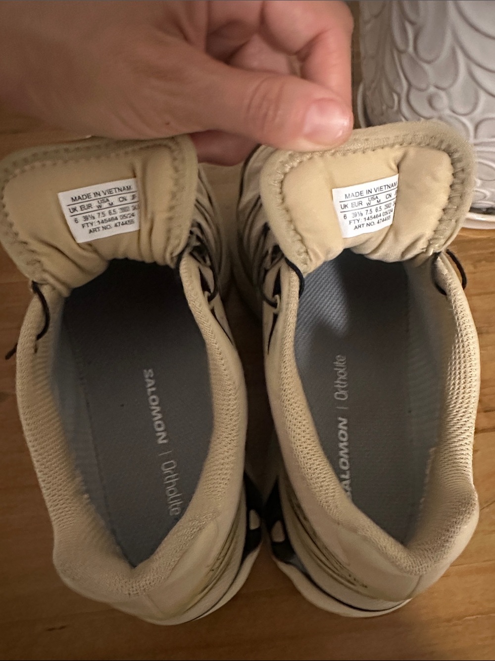 Salomon Trail Running Shoes in Beige and Black - Picture 2 of 4